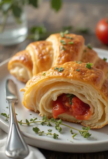 Paradicsomos croissant tálalva