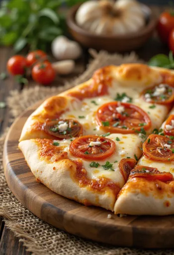 Pizza ai Pomodori Secchi aszalt paradicsommal és sajttal