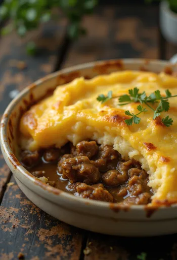 Shepherd’s pie tálalva ropogós burgonyapüré réteggel