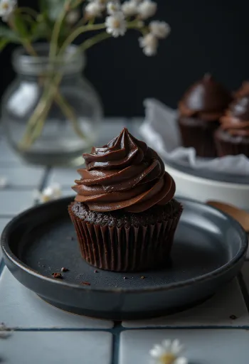 Frissen sült trüffel cupcake