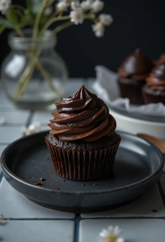 Frissen sült trüffel cupcake