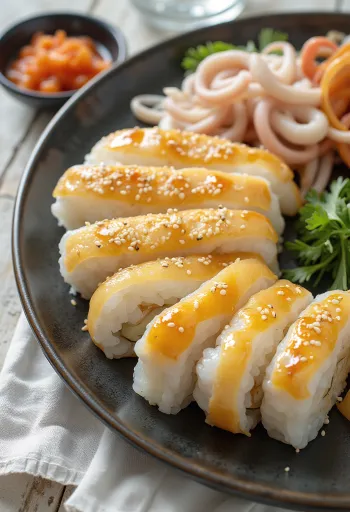Chungmu gimbap koreai étel zöldségekkel és tonhallal