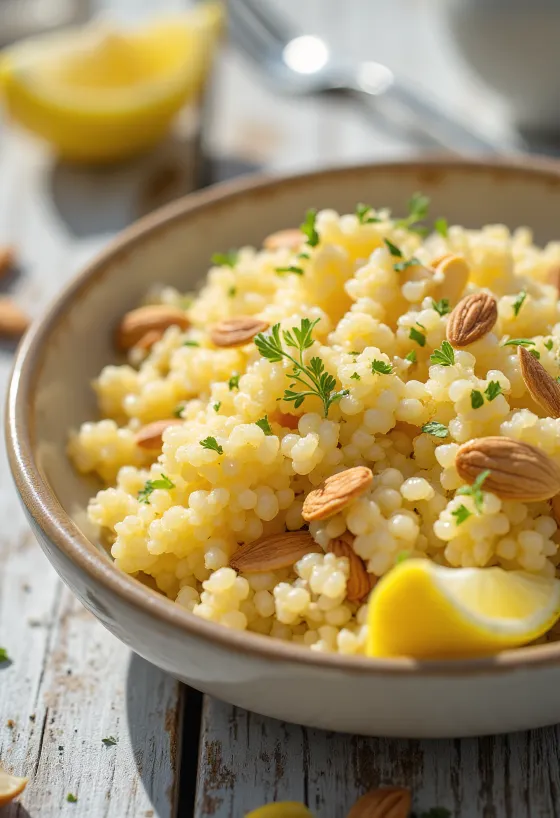 Couscous citromlével, friss petrezselyemmel és mentával