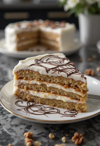 Eszterházy torta tálalva