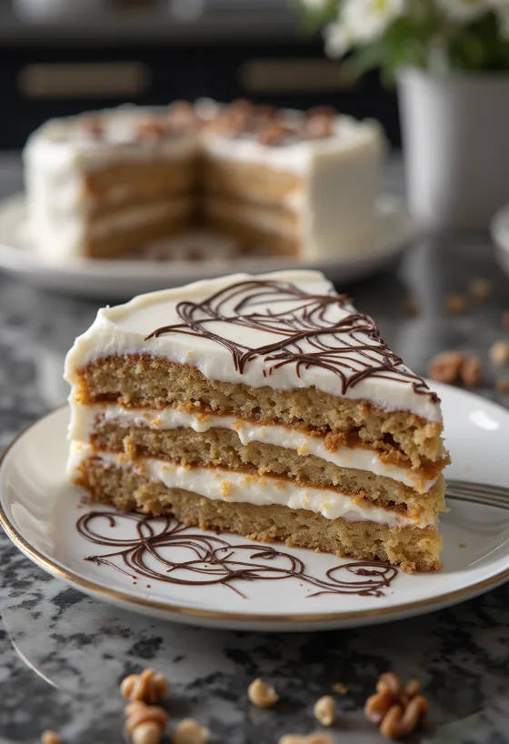 Eszterházy torta tálalva