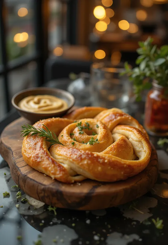 Hummuszos burek tálalva