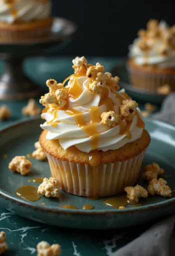 Frissen sült karamellás popcorn cupcake