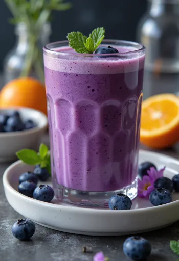 Narancsos-áfonyás smoothie pohárban