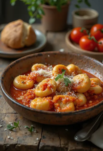 Paradicsomos gnocchi tálalva