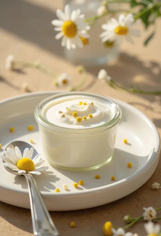 Probiotikus Kamillás joghurt, frissen tálalva