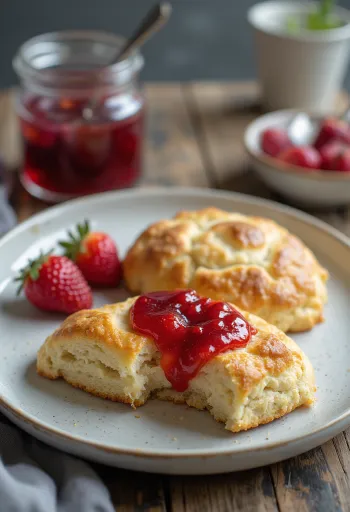 Lekváros scone aranybarna, ropogós tetejű sütemények