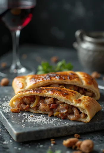 Sült kacsás calzone frissen sütve