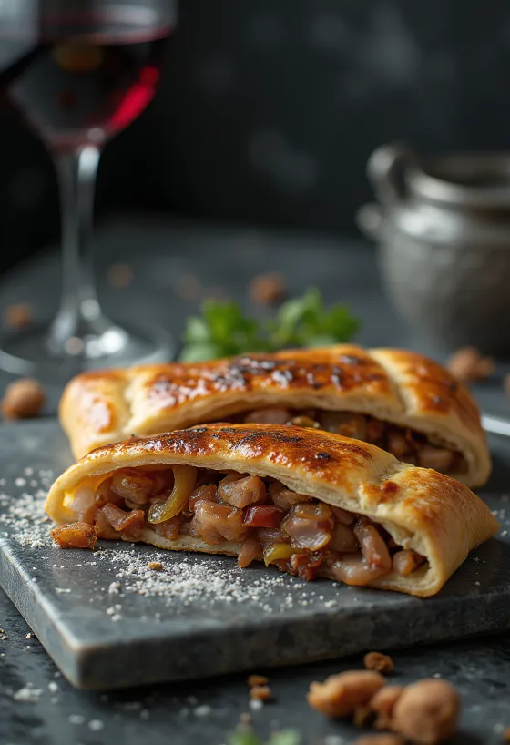Sült kacsás calzone frissen sütve