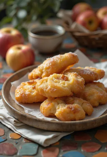Apple Fritter tálalva porcukorral