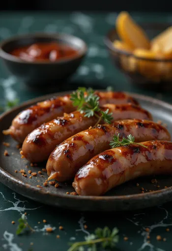 BBQ marhakolbász tálalva