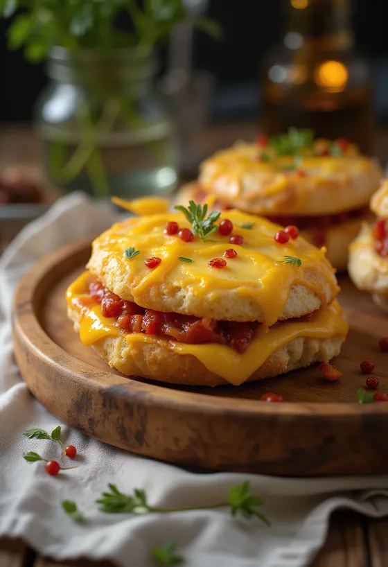 Bunny chow sajttal, fűszeres paradicsomos szafttal és reszelt sajttal