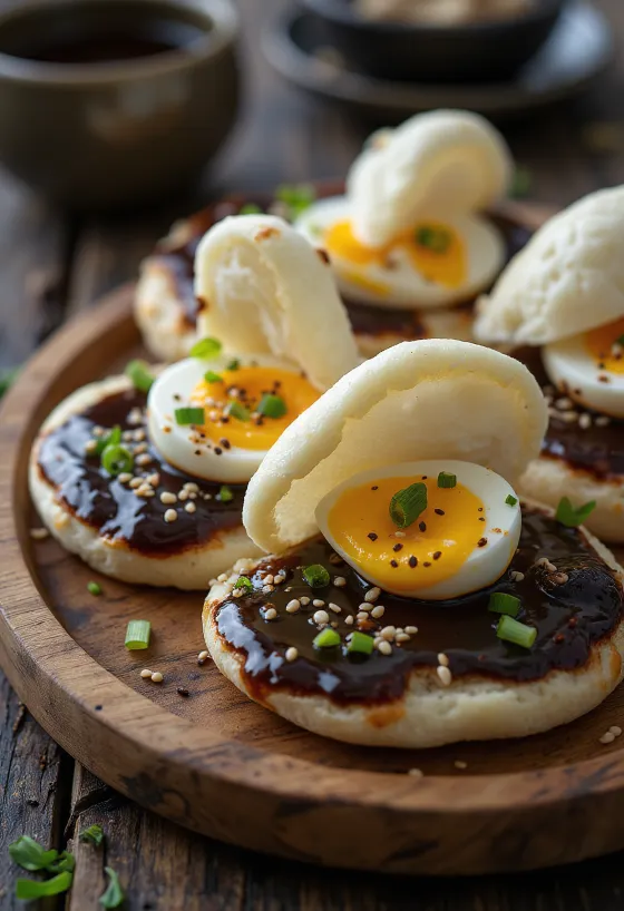 Eggplant Miso Bao miso mázas sült padlizsánnal