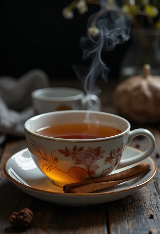 Fahéjas-bodzás tea bögrében