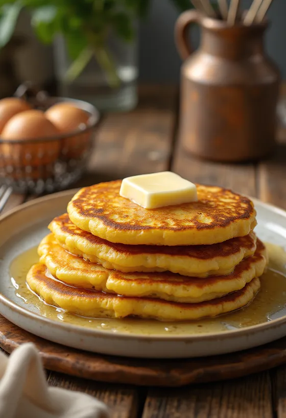 Frissen sült amerikai Johnnycake kukoricás lepény