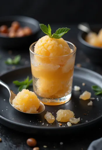Juharszirupos sorbet házi készítésű frissítő desszert