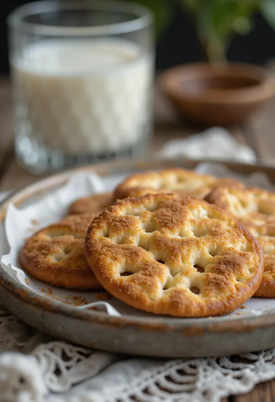Édes knäckebröd fahéjjal, vaníliás cukorral és aranybarna sütéssel