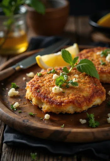 Milanesa marhahússal, ropogós panírban tálalva friss petrezselyemmel díszítve