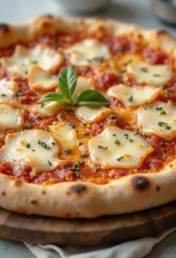 Pizza al Grana Padano sajttal és bazsalikommal