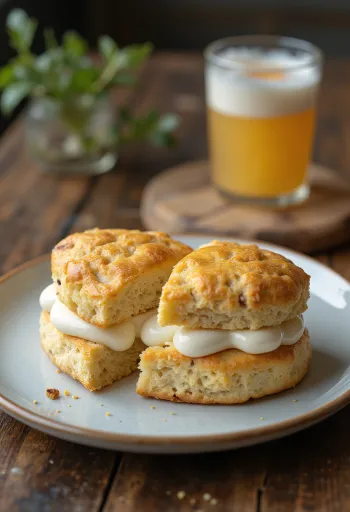 Mascarponés scone aranybarna, ropogós tetejű sütemények