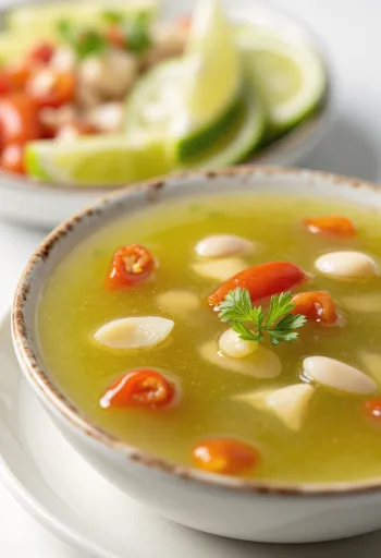 Édes-savanyú lime chili szósz tálalva