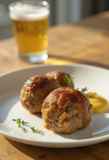 Frikadeller mustárral tálalva, ropogós és ínycsiklandó étel