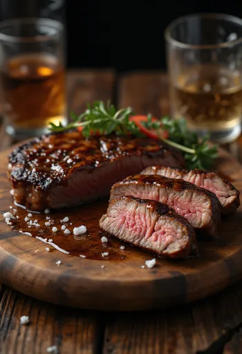 Füstölt BBQ steak whiskey-mustár mázzal