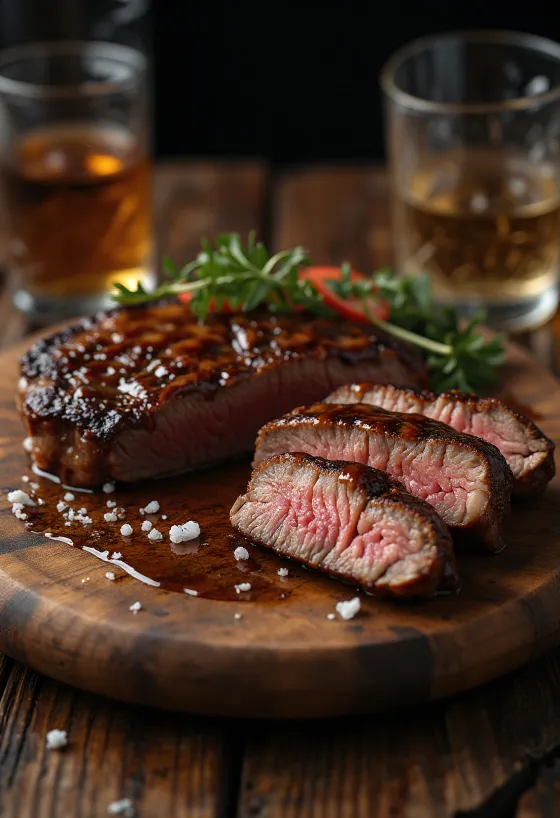 Füstölt BBQ steak whiskey-mustár mázzal
