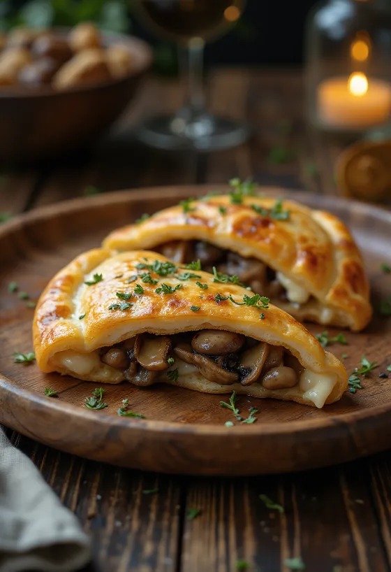 Gombás calzone töltött pizza