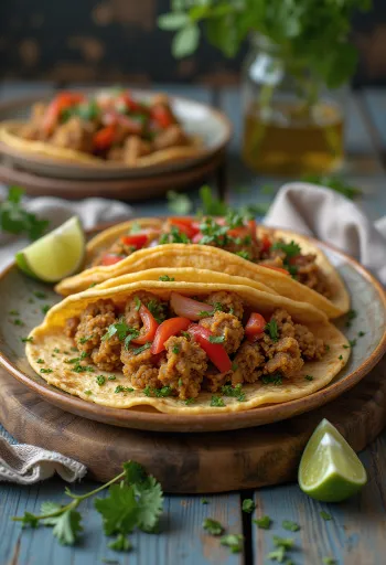 Haggis mexikói fűszerekkel, lime-mal és cilantroval tortillában tálalva