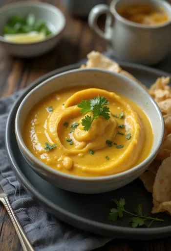 Korma curry szósz tálalva rizzsel