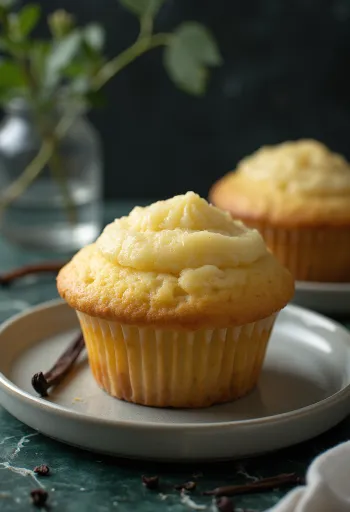 Klasszikus Vanília Cupcake tálalva