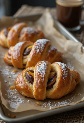 Kringle Nutellás töltelékkel, sárgabarack lekvárral