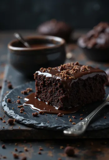 Mentás csokoládétorta tálalva