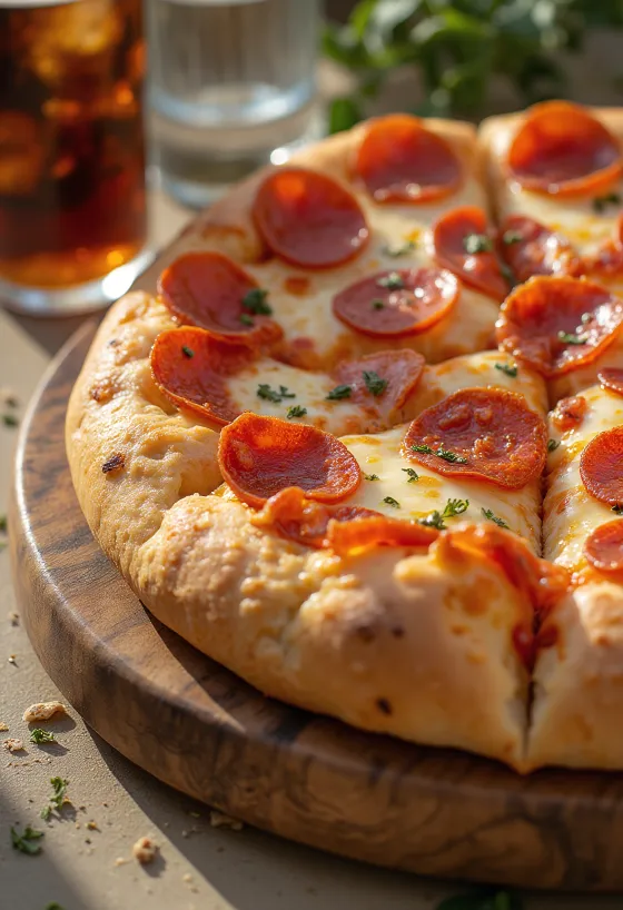 Pepperonis focaccia tálalva