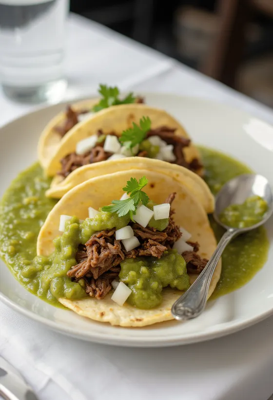 Tacos de Res con Salsa Verde tálalva