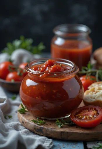 BBQ grillezett füstölt fűszeres ketchup tálalva