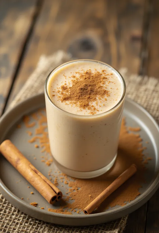 Fahéjas-gyömbéres smoothie pohárban