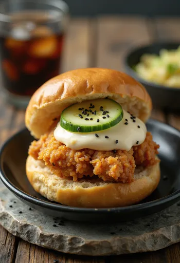 Fried Chicken Bao ropogós csirkemellel és uborkával