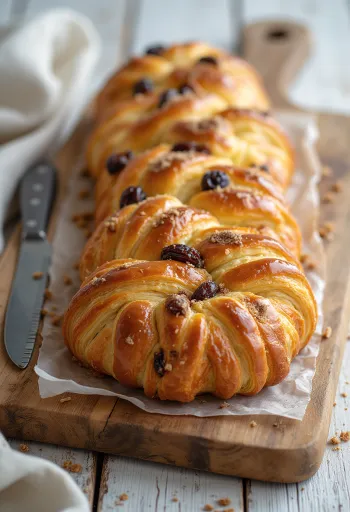 Kanelstang mazsolával, frissen sült, aranybarna és illatos