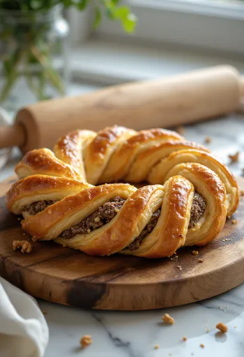 Vegán kringle dióval és fahéjjal, frissen tálalva