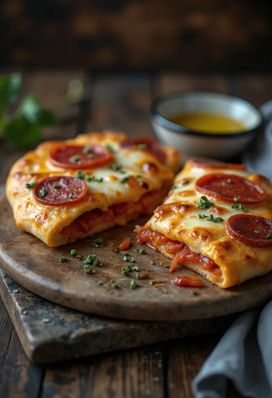 Pepperonis calzone töltött pizza