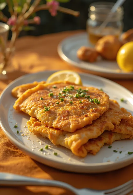 Schnitzel Pancake tálalva