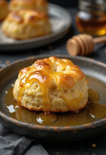 Mézes scone aranybarna, ropogós tetejű sütemények