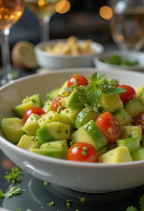 Avokádós lime saláta friss zöldségekkel
