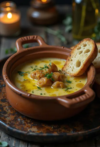 Bagna cauda szósz pirított kenyérrel
